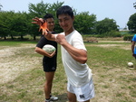 練習後も元気いっぱいの向井さんとホンコン